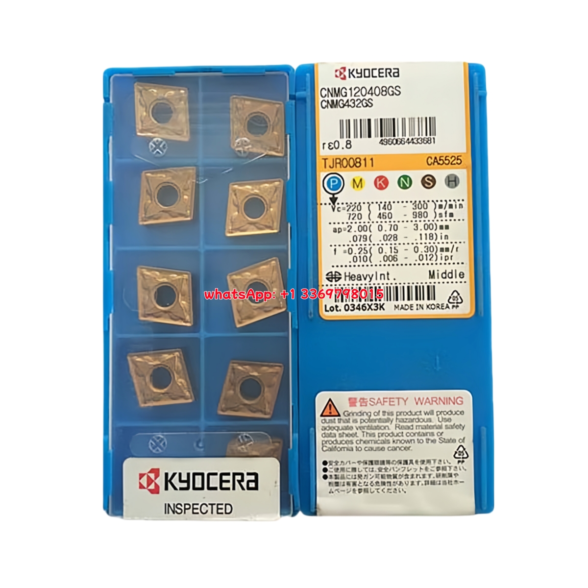 Kyocera CNMG120408-GS CA5525 Carbide Insert - Diamond 80° | Steel, Stainless Steel (10 PCS)