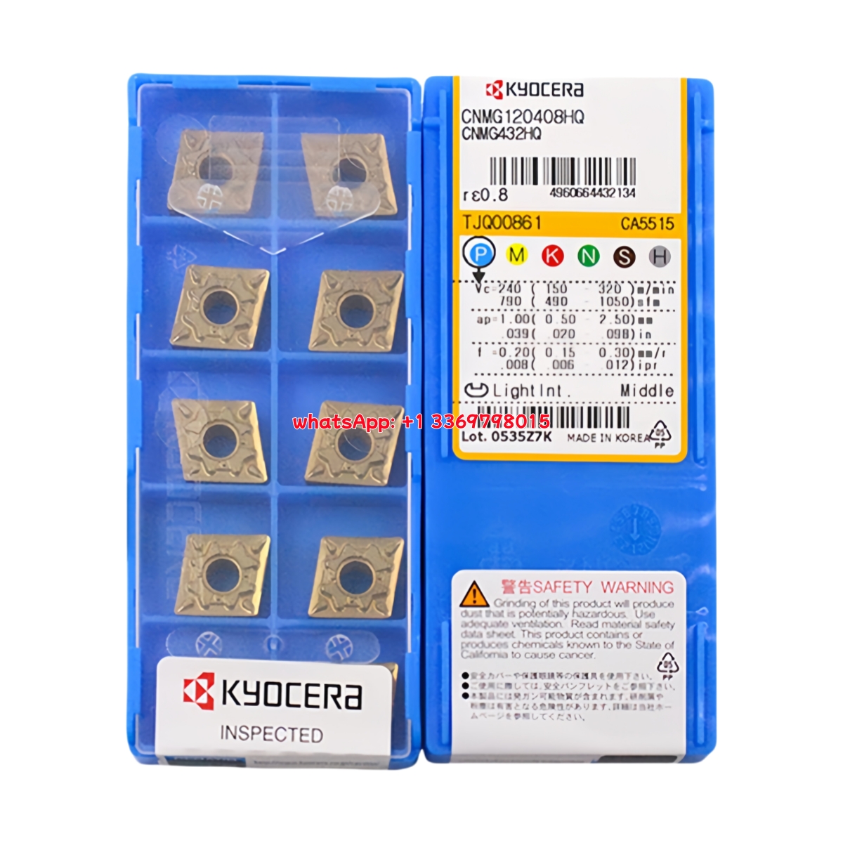 Kyocera CNMG120408-HQ CA5515 Carbide Insert - Diamond 80° | Steel, Stainless Steel (10 PCS)