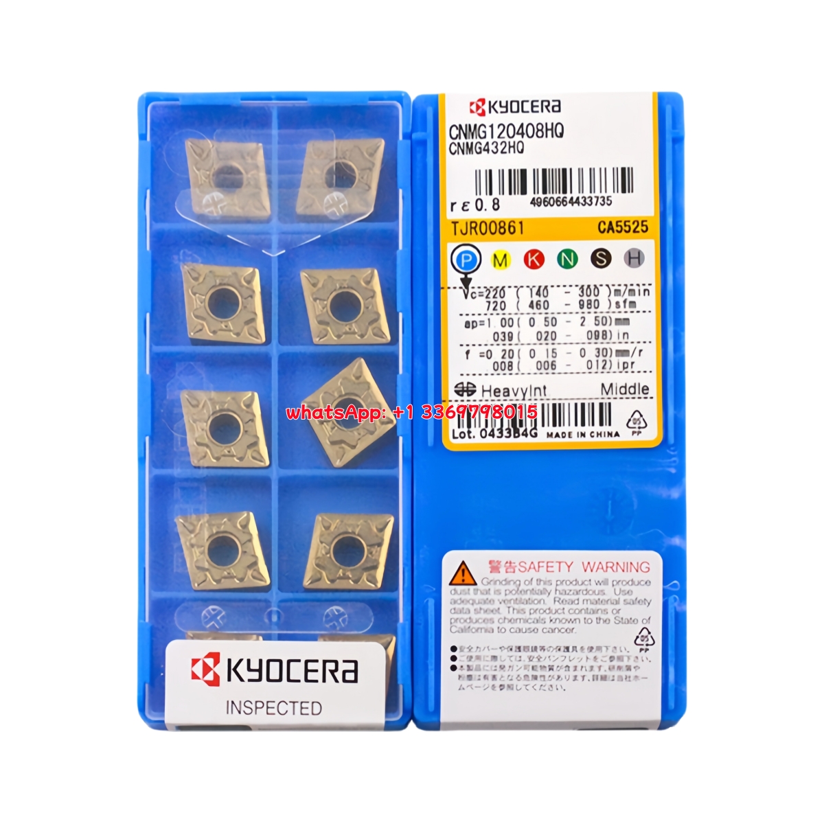 Kyocera CNMG120408-HQ CA5525 Carbide Insert - Diamond 80° | Steel, Stainless Steel (10 PCS)