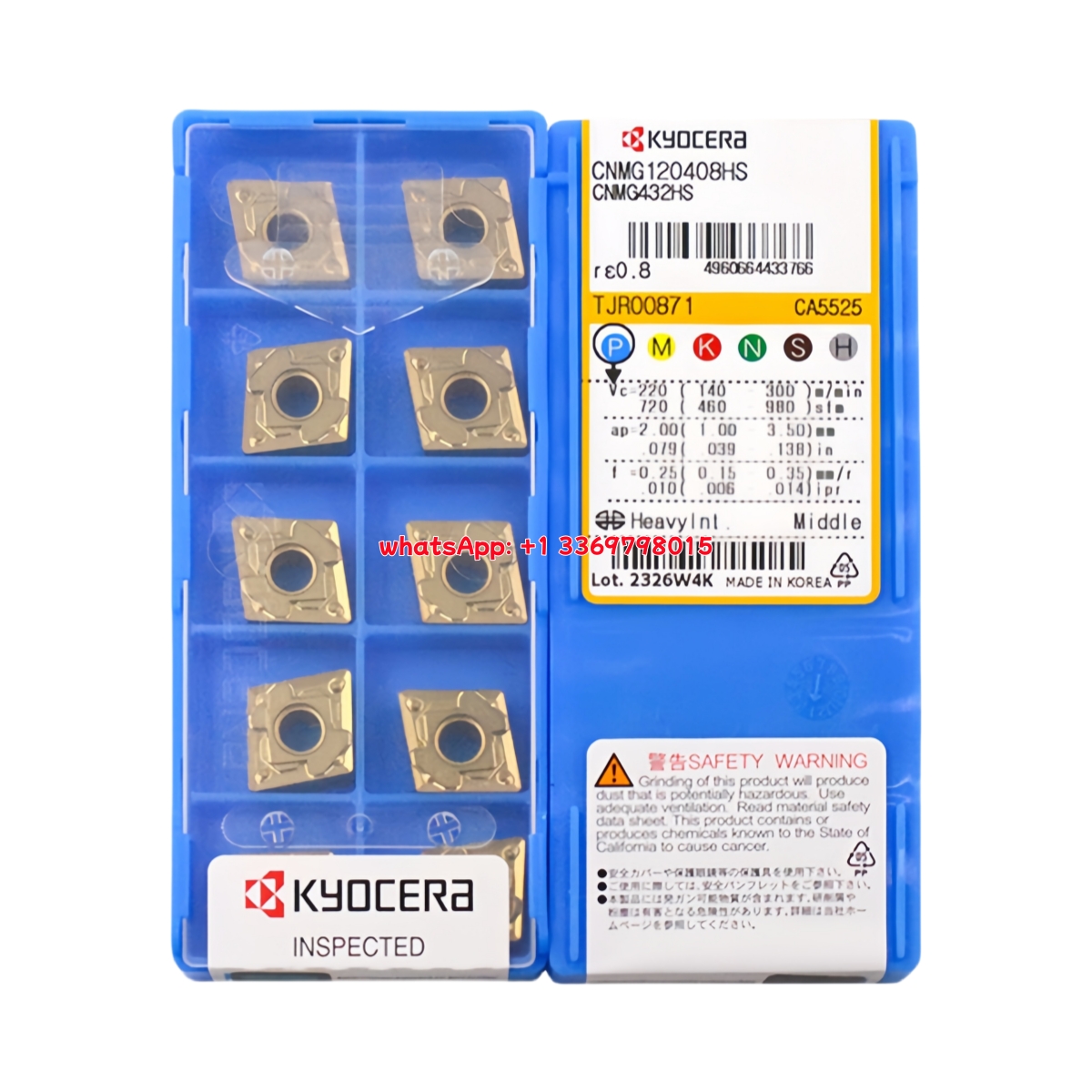 Kyocera CNMG120408-HS CA5525 Carbide Insert - Diamond 80° | Steel, Stainless Steel (10 PCS)