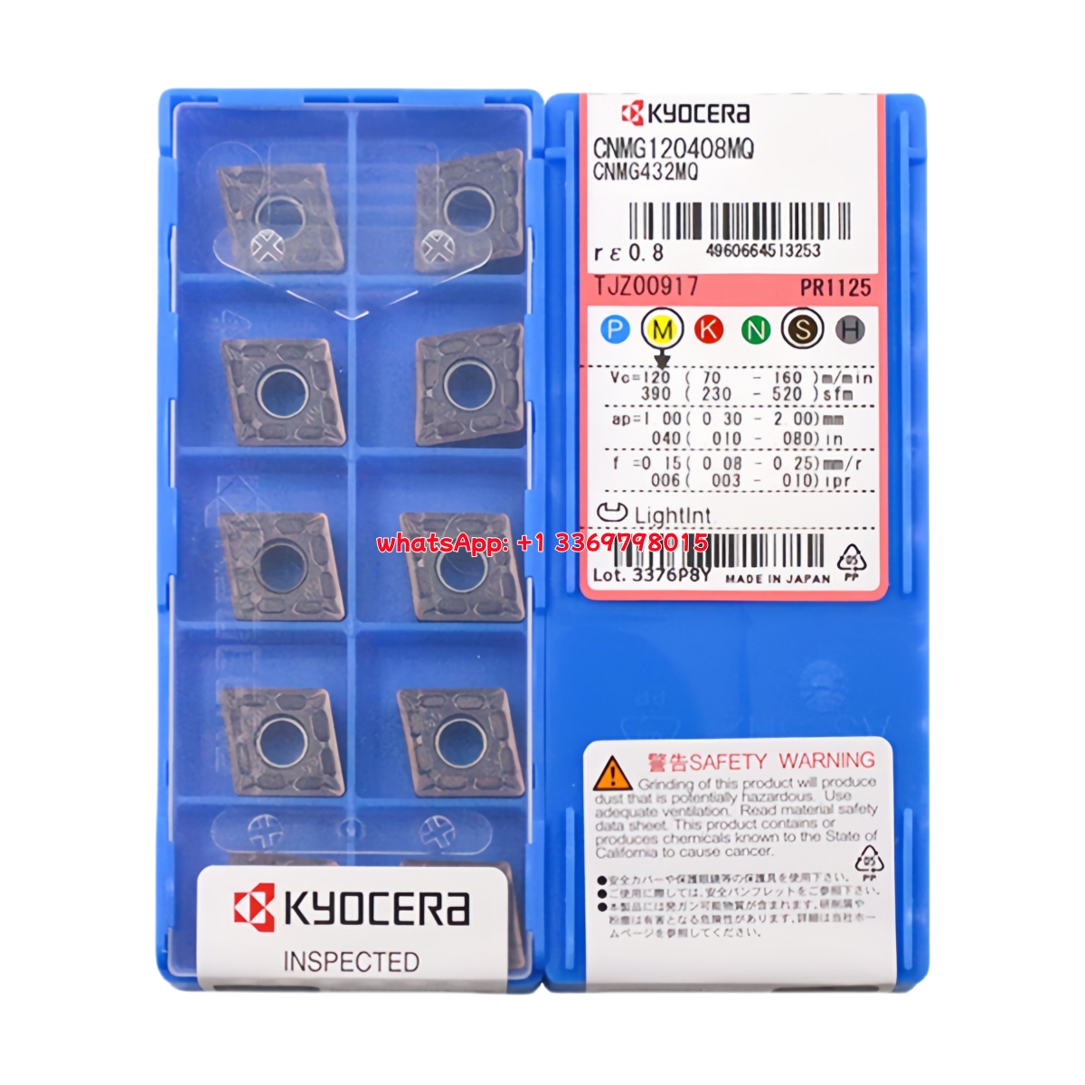 Kyocera CNMG120408-MQ PR1125 Carbide Insert - Diamond 80° | Steel & More (10 PCS)