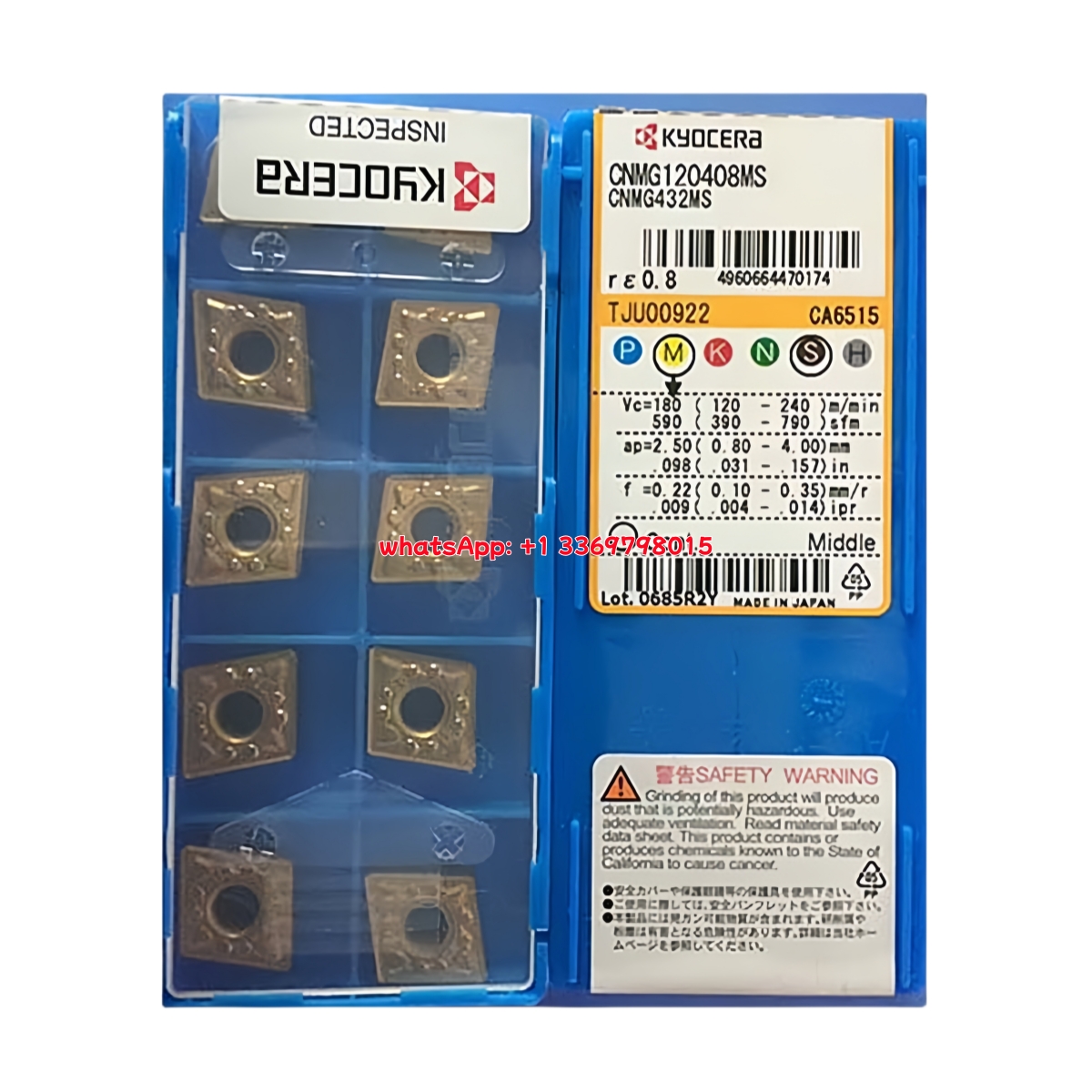 Kyocera CNMG120408-MS CA6515 Carbide Insert - Diamond 80° | Steel & More (10 PCS)