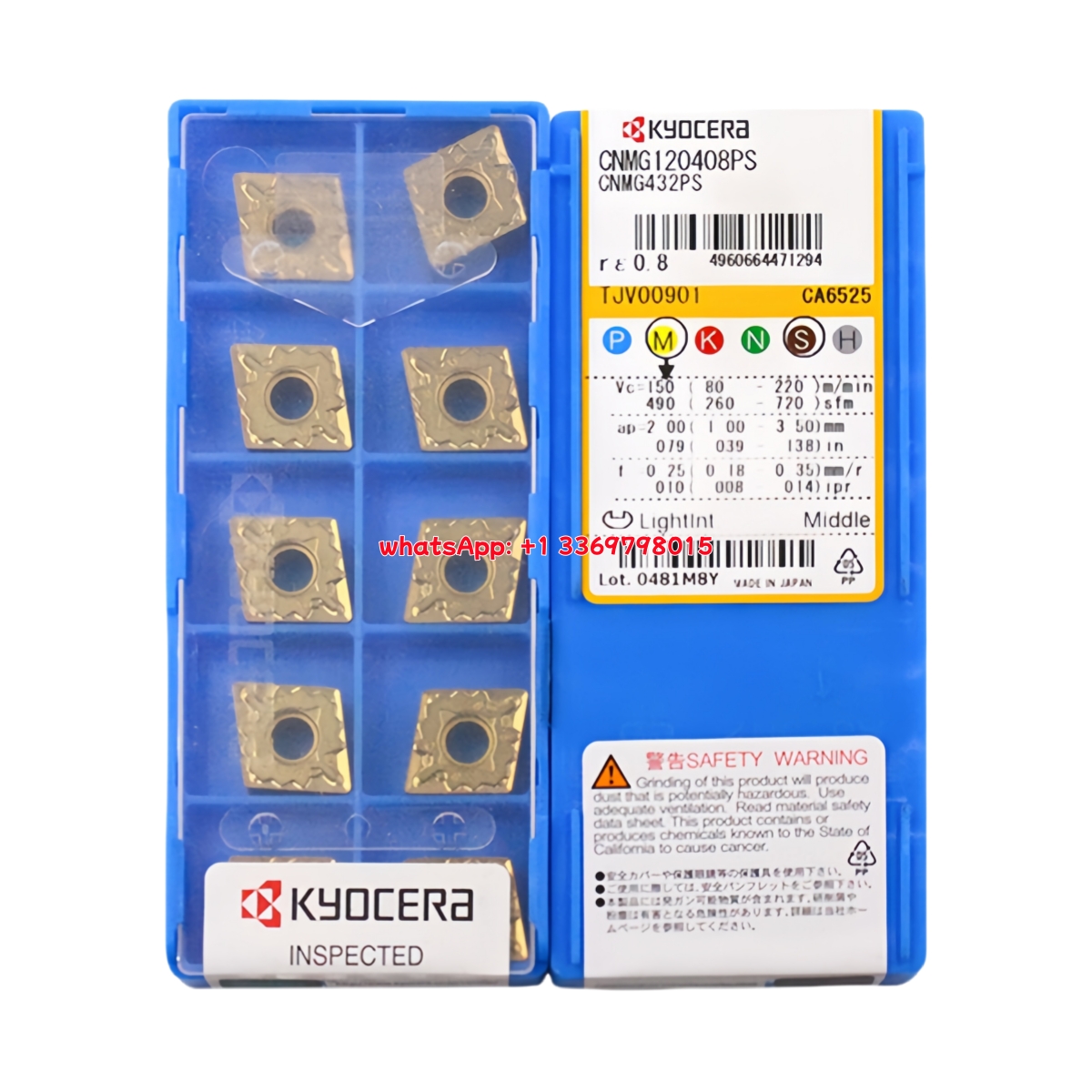 Kyocera CNMG120408-PS CA6525 Carbide Insert - Diamond 80° | Steel & More (10 PCS)