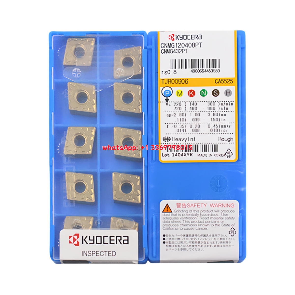 Kyocera CNMG120408-PT CA5525 Carbide Insert - Diamond 80° | Steel, Stainless Steel (10 PCS)