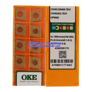 Original OKE CNMG120408-TEM OP9080 Carbide Insert - Diamond 80° (10 PCS)
