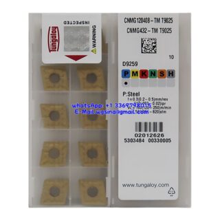 Original Tungaloy CNMG120408-TM T9025 Carbide Insert - Diamond 80° (10 PCS)