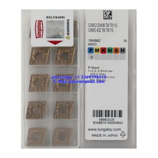 Original Tungaloy CNMG120408-TM T9115 Carbide Insert - Diamond 80° | Steel (10 PCS)
