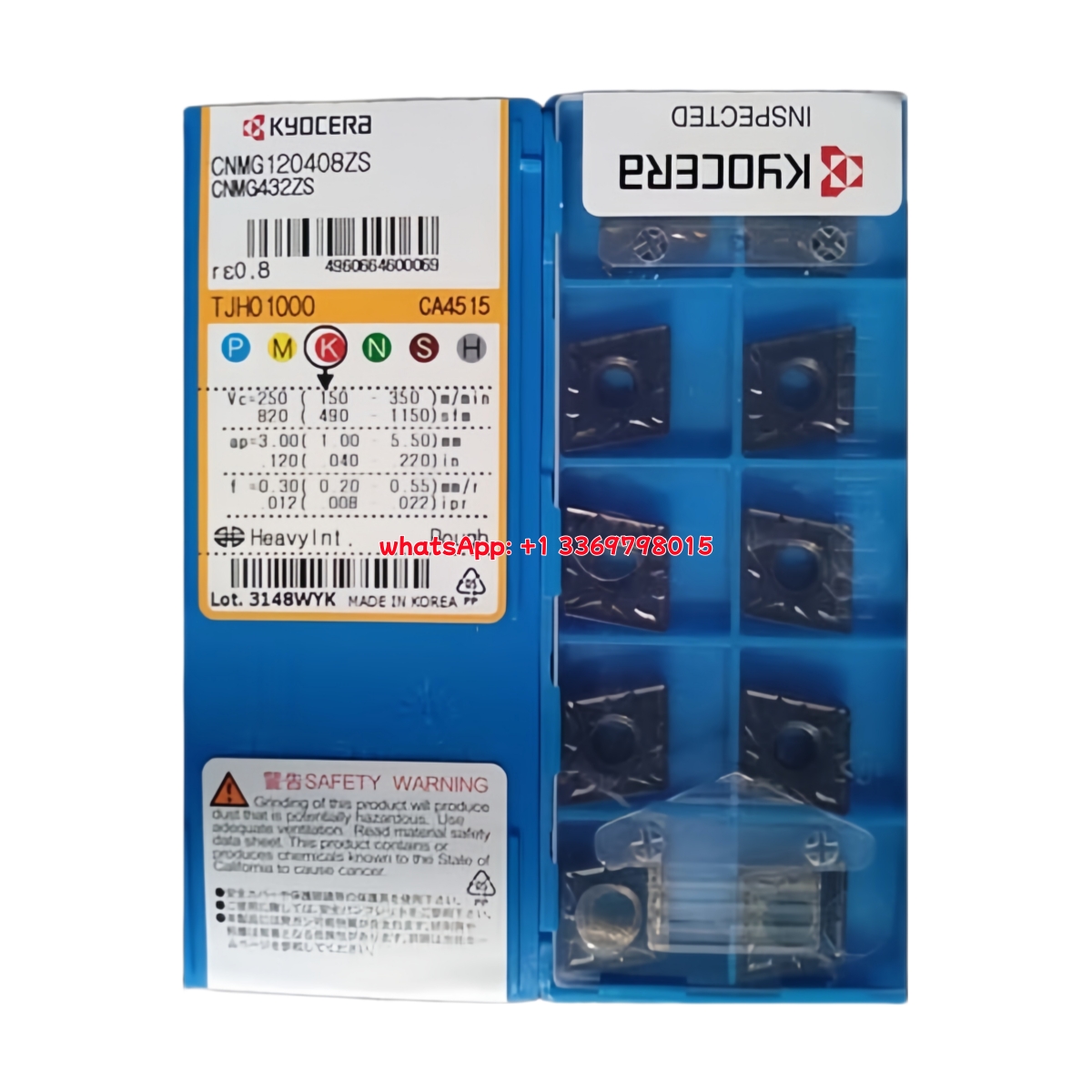 Kyocera CNMG120408-ZS CA4515 Carbide Insert - Diamond 80° | Steel, Stainless Steel (10 PCS)