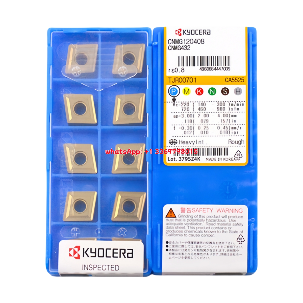 Kyocera CNMG120408 CA5515 Carbide Turning Insert - Diamond 80° (10 PCS)