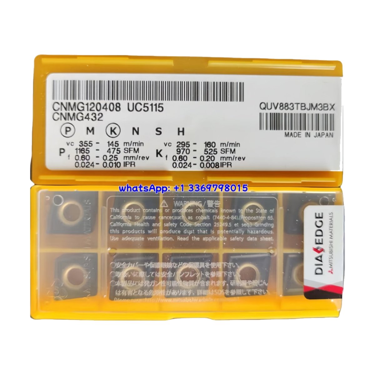 Original Mitsubishi CNMG120408 UC5115 Carbide Insert - Diamond 80° | Steel (10 PCS)