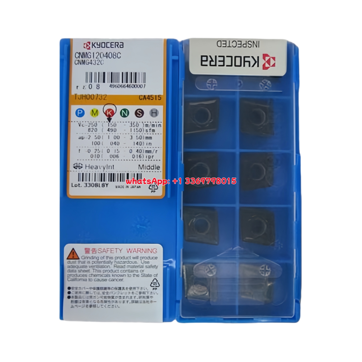 Kyocera CNMG120408-C CA4515 Carbide Turning Insert - Diamond 80° | Steel, Stainless Steel (10 PCS)