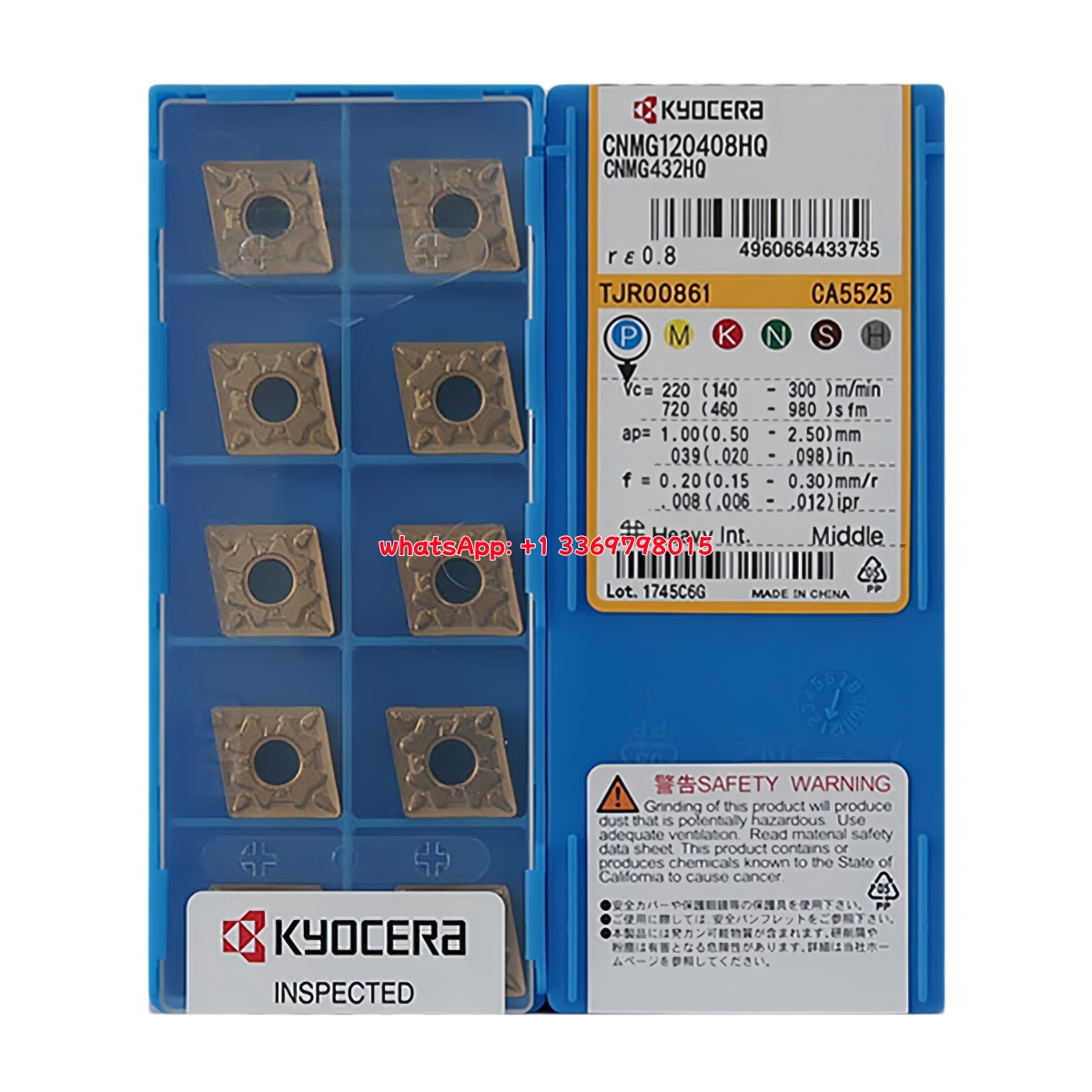 Kyocera CNMG120408HQ CA5525 Carbide Insert - Diamond 80° | Steel (10 PCS)