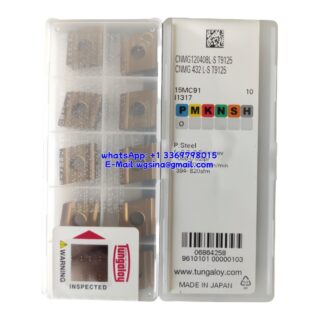 Original Tungaloy CNMG120408L-S T9125 Carbide Insert - Diamond 80° | Steel (10 PCS)