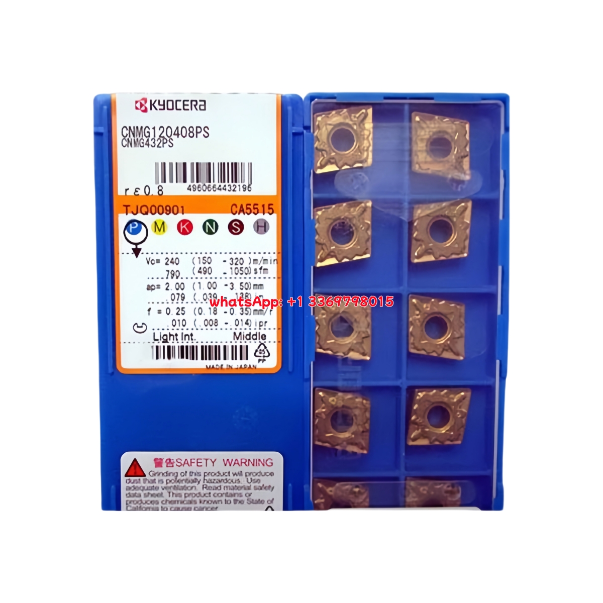 Kyocera CNMG120408 CA5515 Carbide Insert - Diamond 80° (10 PCS)