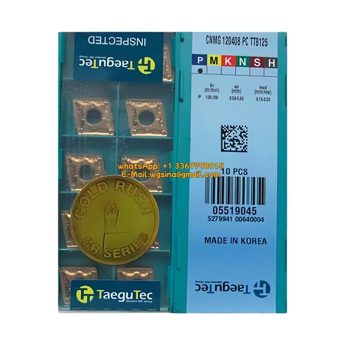 Original TaeguTec 120408 TT8125 Carbide Insert | Steel (10 PCS) CNMG CNMG 120408 PC TT8125
