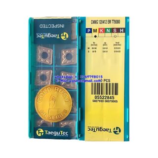 Original TaeguTec 120412 TT9080 Carbide Insert | Stainless Steel & More (10 PCS) CNMG EM CNMG 120412 EM TT9080