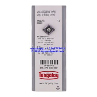 Original Tungaloy CPMT09T304-PSS-AH725 AH725 Carbide Insert - Diamond 80° | Stainless Steel & More (10 PCS)