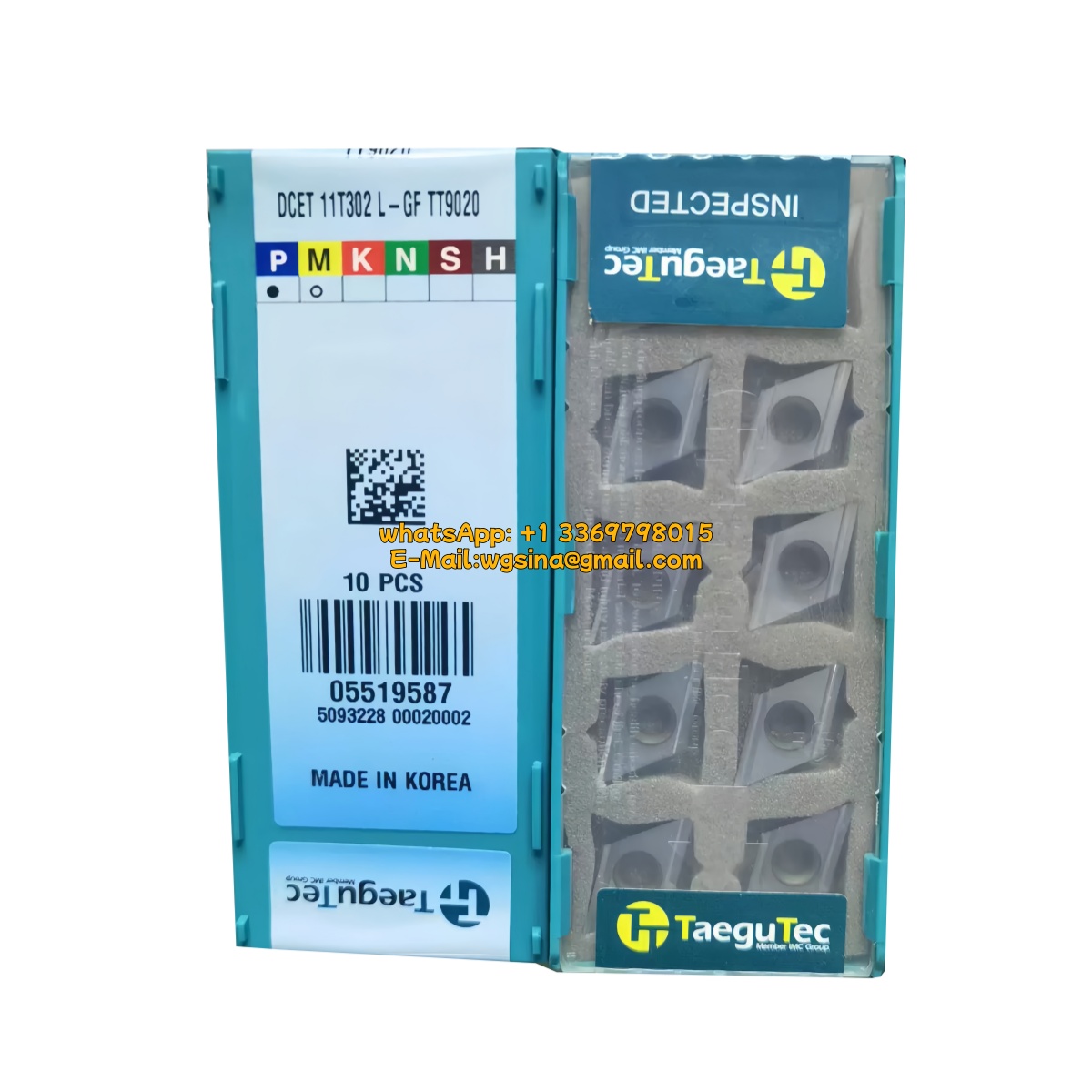 Taegutec DCET11T302L-GF TT9020 Carbide Insert - Diamond 55° | Steel, Cast Iron (10 PCS)