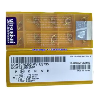 Original Mitsubishi DCMT070202-MV US735 Carbide Insert - Diamond 55° | Steel, Stainless Steel (10 PCS)
