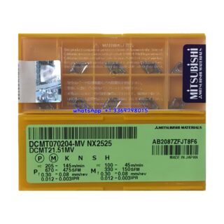Original Mitsubishi DCMT070204-MV NX2525 Carbide Insert - Diamond 55° | Steel (10 PCS)