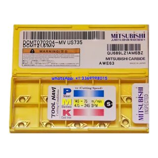 Original Mitsubishi DCMT070204-MV US735 Carbide Insert - Diamond 55° | Steel (10 PCS)