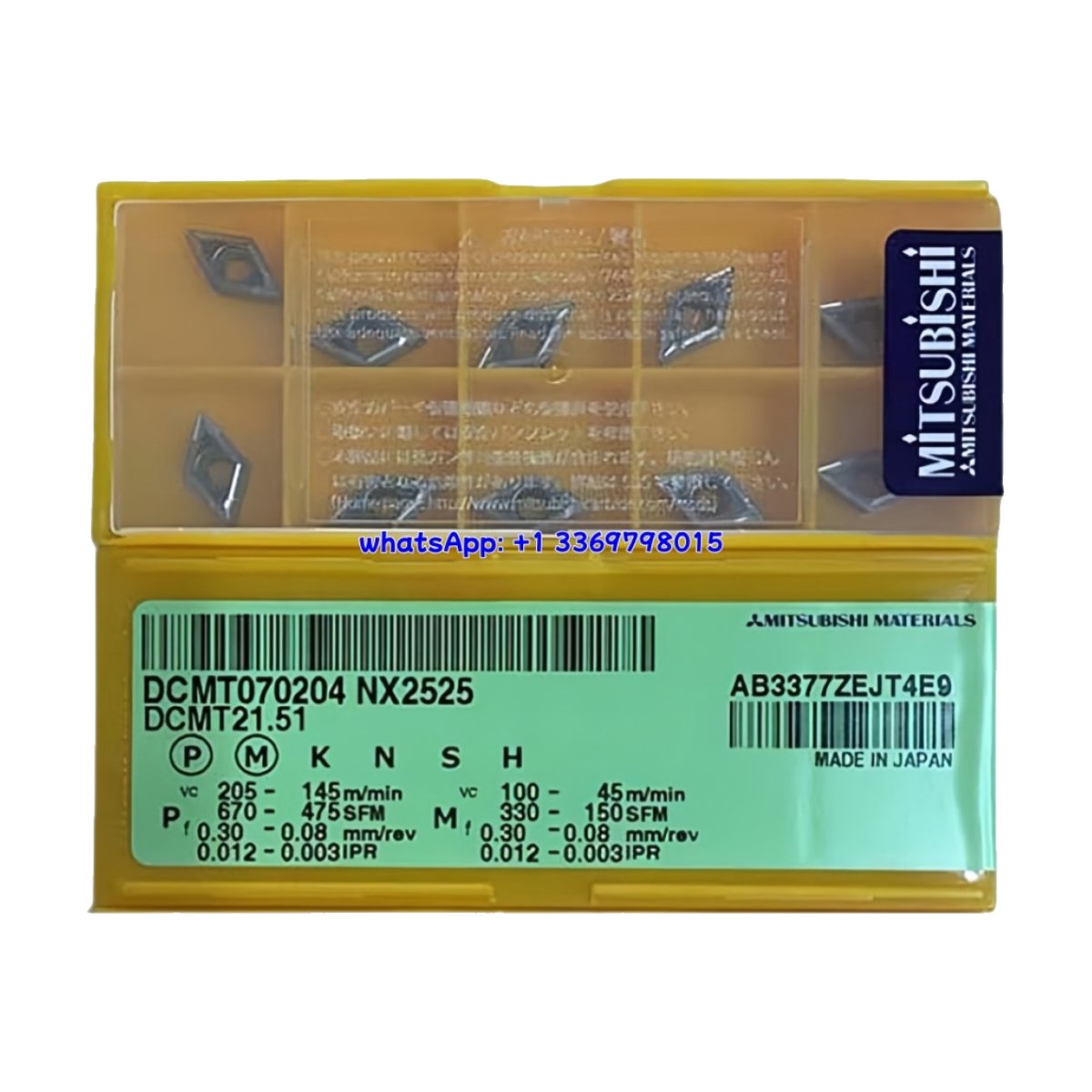 Original Mitsubishi DCMT070204 NX2525 Carbide Insert - Diamond 55° | Steel (10 PCS)