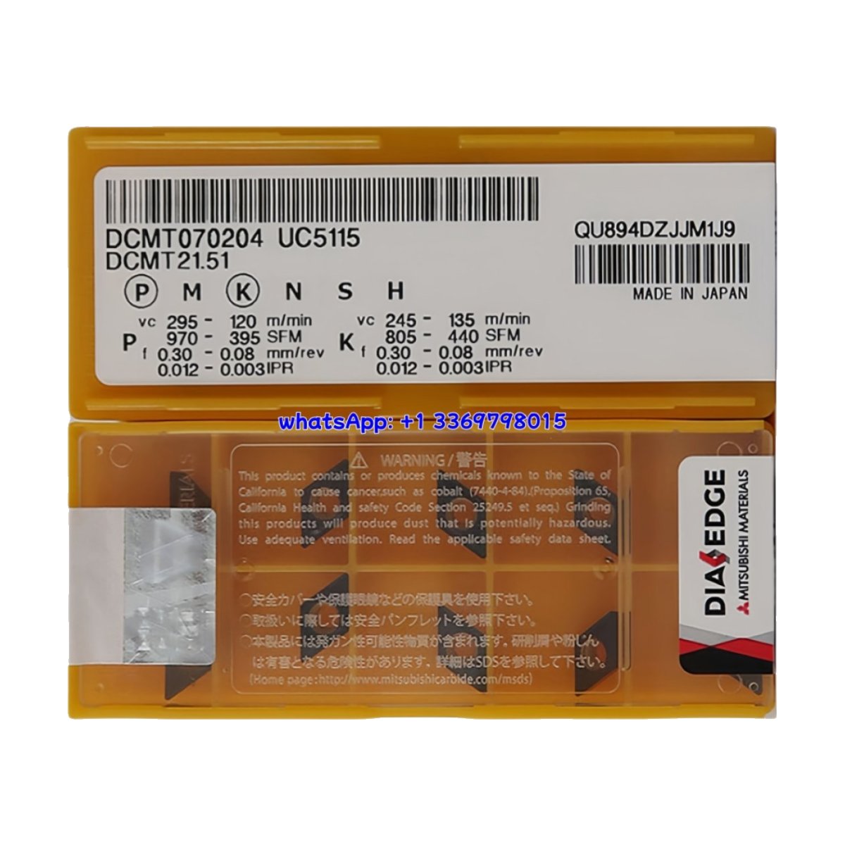 Original Mitsubishi DCMT070204 UC5115 Carbide Insert - Diamond 55° | Steel (10 PCS)