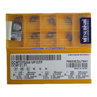Original Mitsubishi DCMT070204 VP15TF Carbide Insert - Diamond 55° | Steel, Stainless Steel (10 PCS)