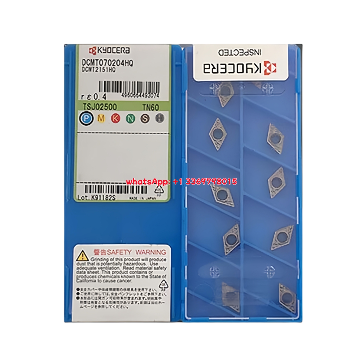 Kyocera DCMT070204HQ Carbide Insert - Diamond 55° (10 PCS)