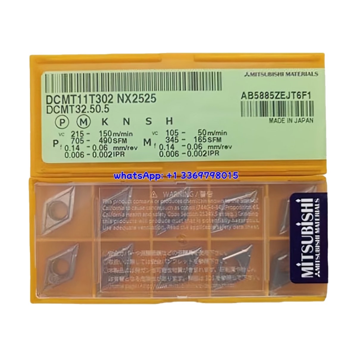 Original Mitsubishi DCMT11T302 NX2525 Carbide Insert - Diamond 55° | Steel (10 PCS)