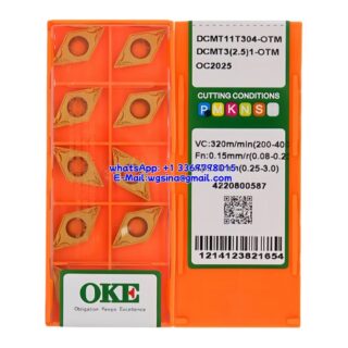 Original OKE DCMT11T304-OTM OC2025 Carbide Insert - Diamond 55° (10 PCS)