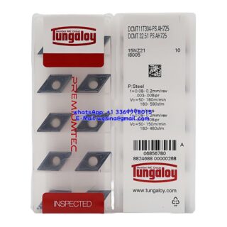 Original Tungaloy DCMT11T304-PS AH725 Carbide Insert - Diamond 55° | Stainless Steel & More (10 PCS)
