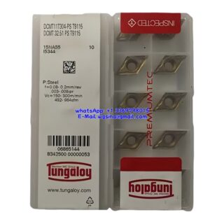 Original Tungaloy DCMT11T304-PS T9115 Carbide Insert - Diamond 55° | Steel (10 PCS)