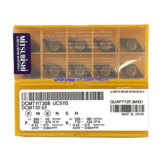 Original Mitsubishi DCMT11T308 UC5115 Carbide Insert - Diamond 55° | Steel (10 PCS)