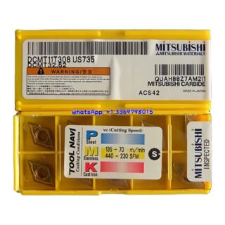 Original Mitsubishi DCMT11T308 US735 Carbide Insert - Diamond 55° | Steel (10 PCS)