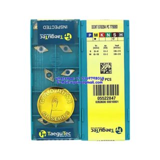 Original TaeguTec DCMT070204-PC TT9080 Carbide Turning Insert - Diamond 55° | Stainless Steel & More (10 PCS)