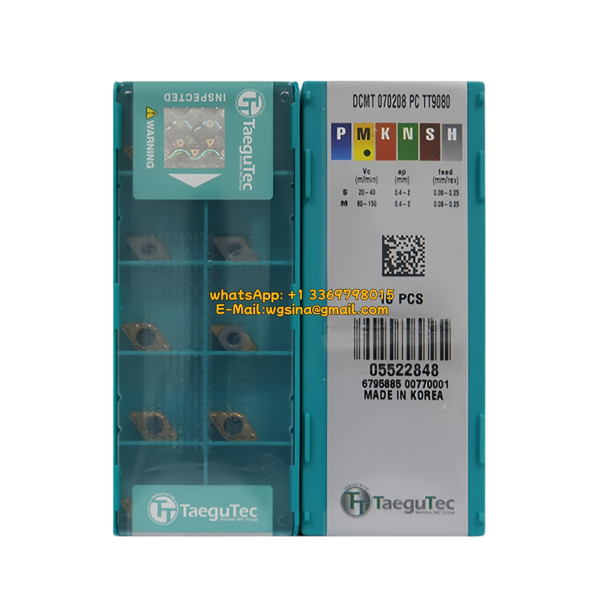 Taegutec 070208 TT9080 Carbide Insert | Stainless Steel & More (10 PCS)