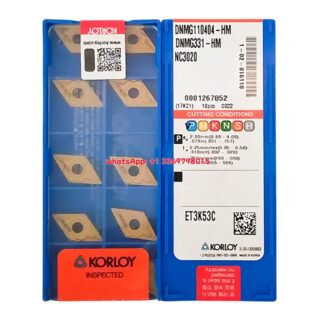 Original Korloy DNMG110404-HM NC3020 Carbide Turning Insert - Diamond 55° | Cast Iron (10 PCS)