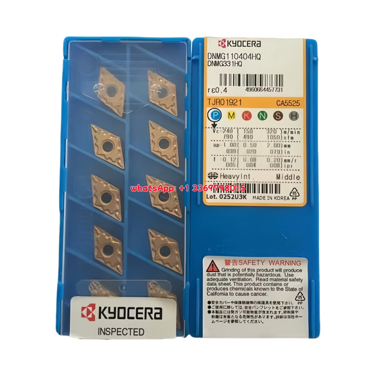 Kyocera DNMG110404HQ CA5525 Carbide Insert - Diamond 55° | Steel (10 PCS)