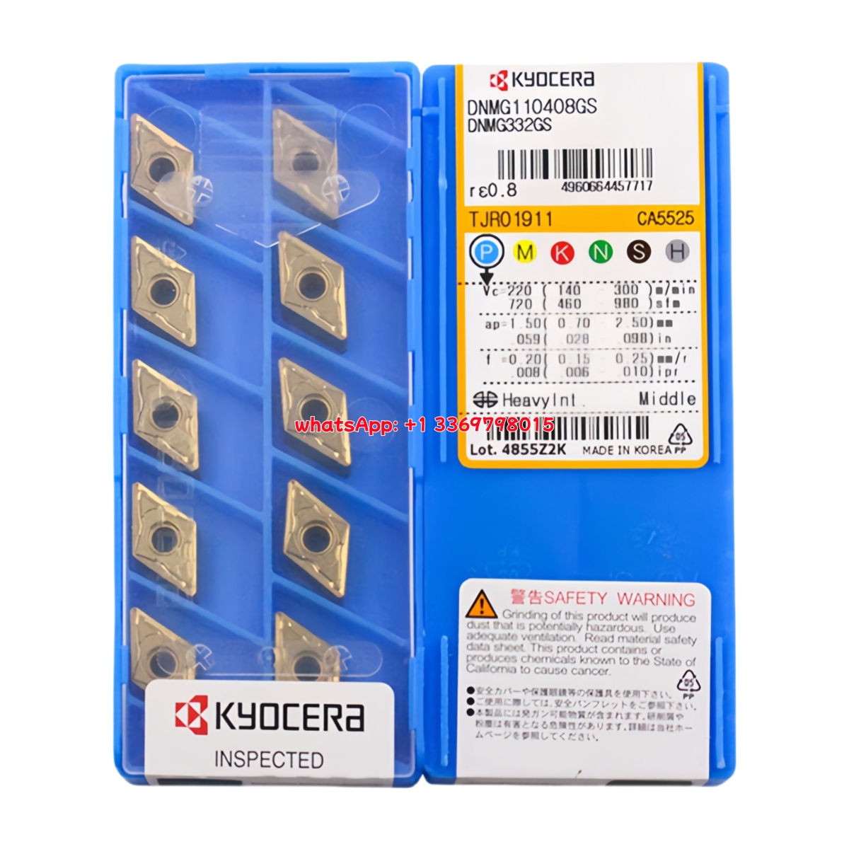 Kyocera DNMG110408-GS CA5525 Carbide Insert - Diamond 55° | Steel (10 PCS)