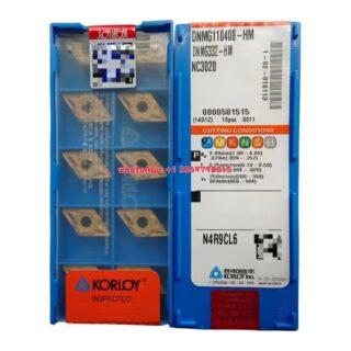 Original Korloy DNMG110408-HM NC3020 Carbide Turning Insert - Diamond 55° | Cast Iron (10 PCS)