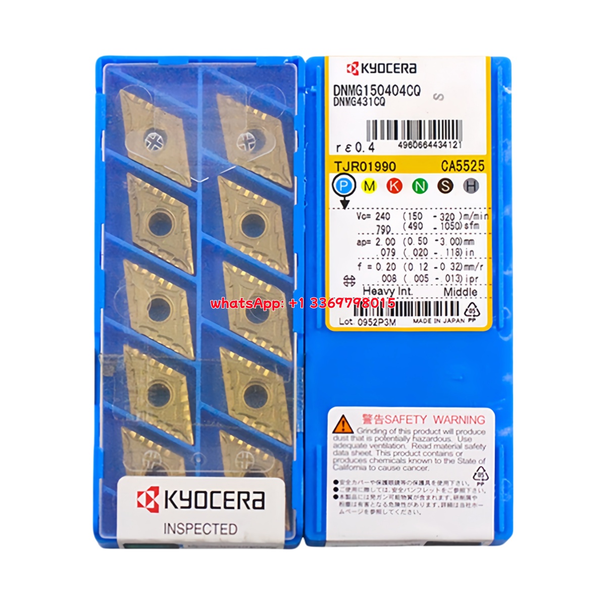 Kyocera DNMG150404-CQ CA5525 Carbide Insert - Diamond 55° | Steel (10 PCS)