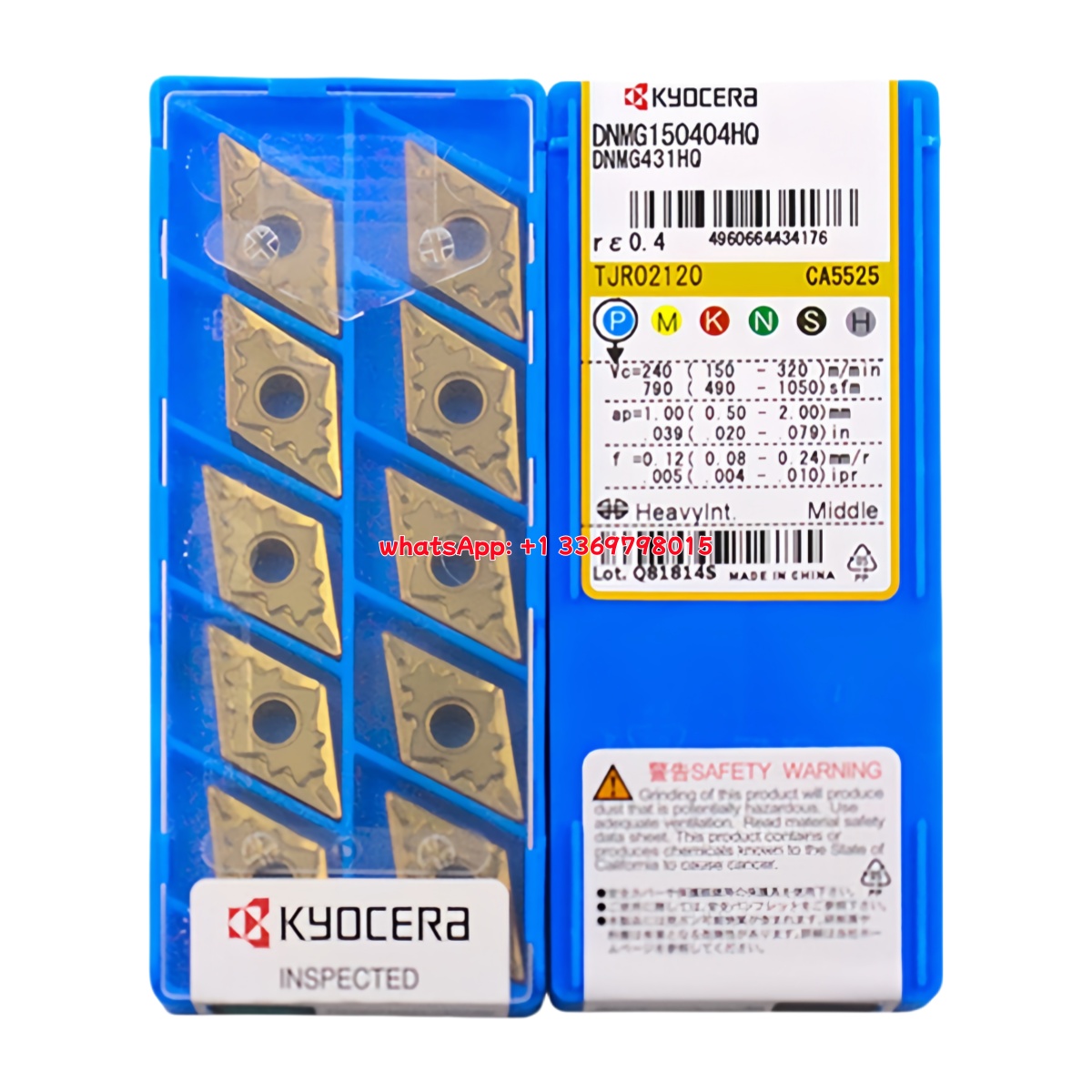 Kyocera DNMG150404-HQ CA5525 Carbide Insert - Diamond 55° | Steel (10 PCS)