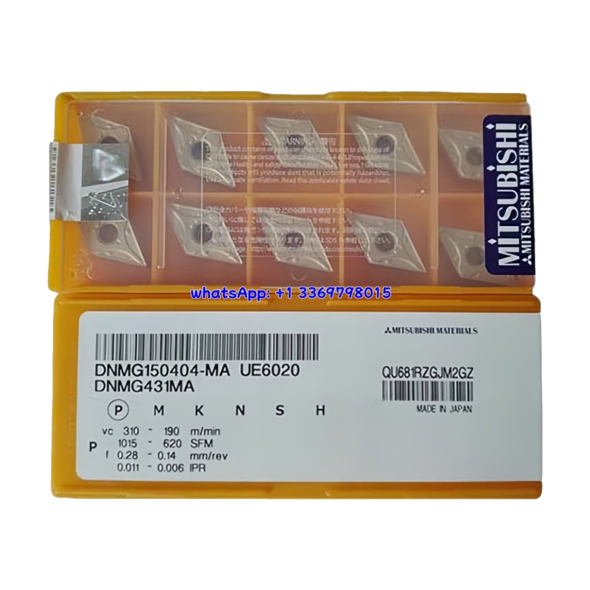 Original Mitsubishi DNMG150404-MA UE6020 Carbide Insert - Diamond 55° (10 PCS)