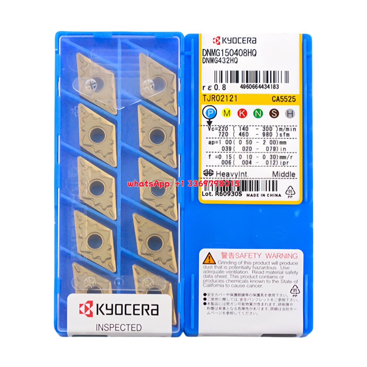 Kyocera DNMG150408-HQ CA5525 Carbide Insert - Diamond 55° | Steel (10 PCS)