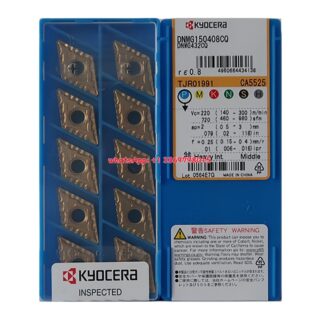 Original Kyocera DNMG150408-CQ CA5525 Carbide Turning Insert - Diamond 55° | Steel (10 PCS)