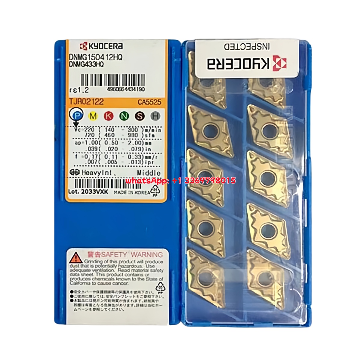 Kyocera DNMG150412-HQ CA5525 Carbide Insert - Diamond 55° | Steel (10 PCS)