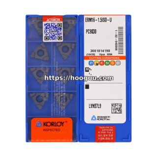Original Korloy ERM16-1.5ISO-U PC9030 Carbide Threading Insert - Diamond 75° | Steel, Stainless Steel