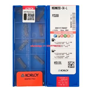 Original Korloy MGMN200-04-L PC5300 Carbide Turning Insert - Diamond 86° | Steel (10 PCS)