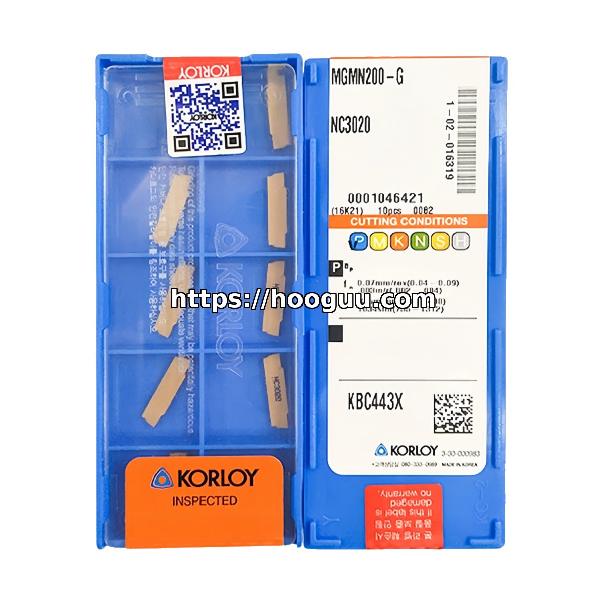 Original Korloy MGMN200-G NC3020 Carbide Grooving/Parting Insert - Diamond 86° | Steel & More